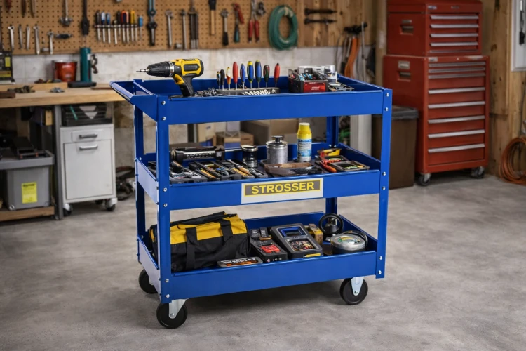 Wózek narzędziowy w garażu
