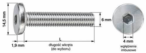 Wkręt metryczny śruba imbusowa z płaskim łbem m6 wymiary.png